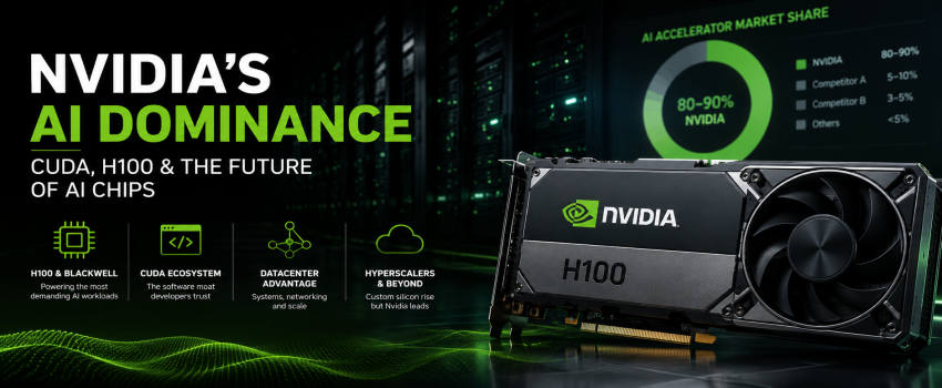 Nvidia’s AI Dominance Explained: CUDA, H100 & the Future of AI Chips