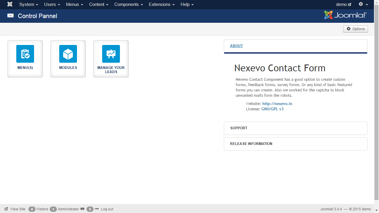 joomla responsive contact form