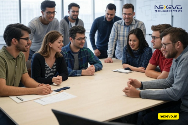 Agile software development team collaborating during a sprint planning session to boost productivity.