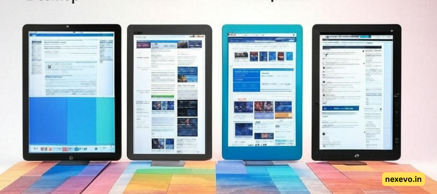 Diagram illustrating breakpoints in responsive web design for different screen sizes.
