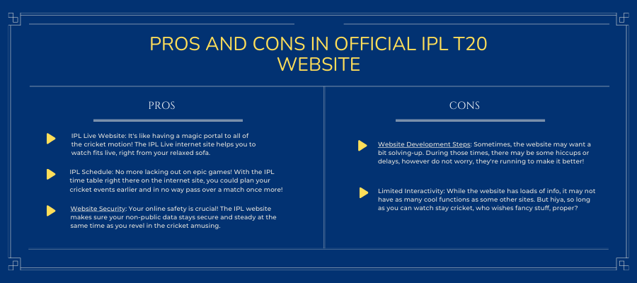 Pros and Cons of the Official IPL T20 
   Website